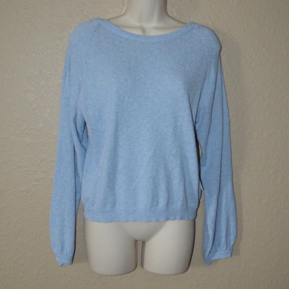 NWT  $192 2 M Sundays Sky Blue Scoop Back Sweater